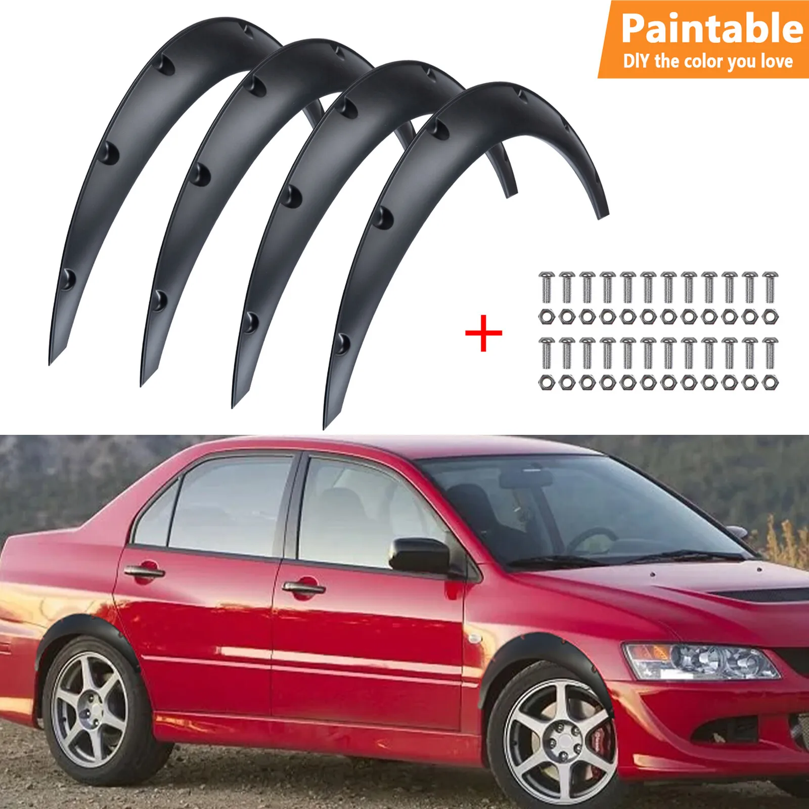 

4Pcs 35mm JDM Universal Flexible Car Fender Flares Extra Wide Body Wheel Arches