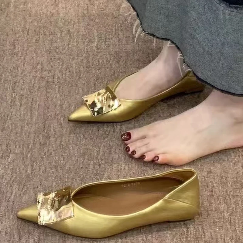 

Flats Pointed Toe Women Shoes Shallow Sexy Fashion Sandals Elegant Dress Loafers Shoes Summer 2025 New Luxury Chaussure Femme