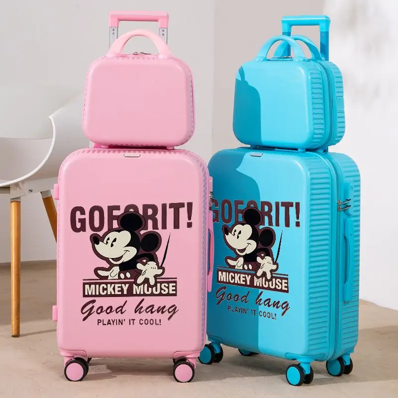 Disney Trolley Luggage Set Travel Suitcase On Wheels 20 inch Carry Ons Suitcase combination lock luggage set trolley luggage bag