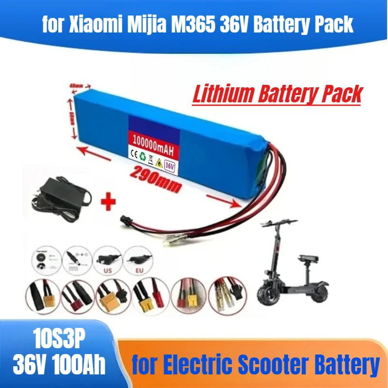 

10S3P 36V 100Ah Lithium Battery Pack for Xiaomi Mijia M365 36V Battery Pack Electric Scooter BMS