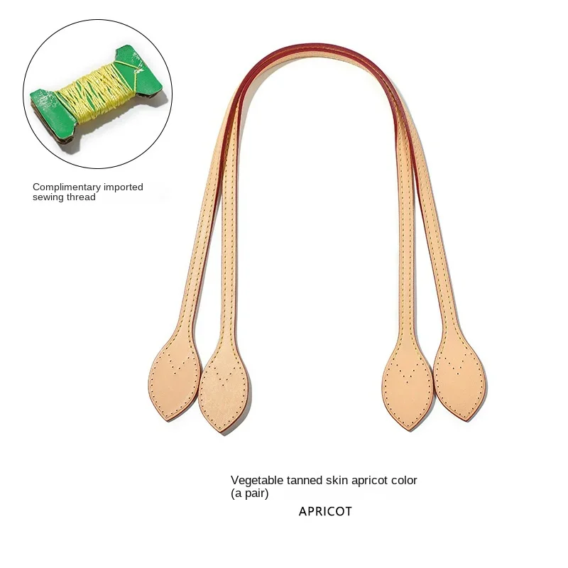 Vachetta Shoulder Bag Strap Replacement for LV Neverfull Handbag Premium Leather Kit with Sewing Rope DIY Handle Strap Solution