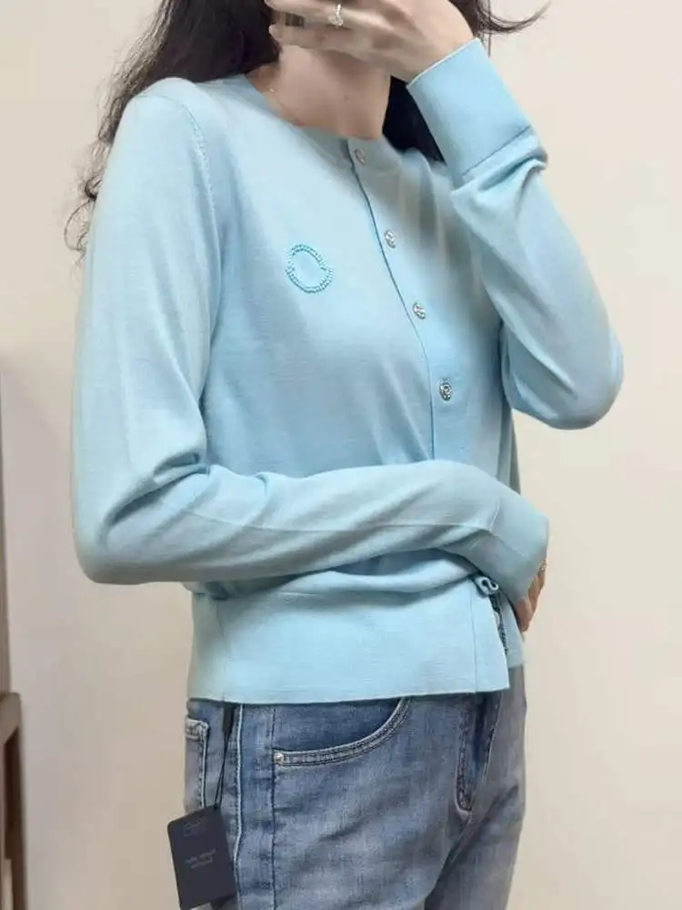 

IRMA женский вязаный длинный шерстяной свитер светя круглый Ne с тяжелой вышивкой Bae Slim Fit удобный трикотаж для поездок на работу