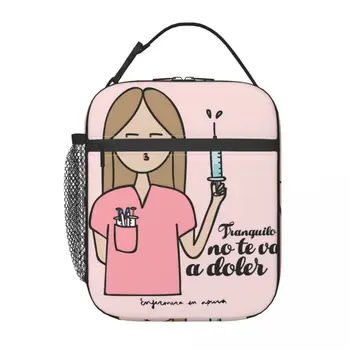 Enfermera En Apuros yalıtımlı öğle yemeği çantaları hemşire tıbbi yemek kutusu termal çanta Tote yemek kabı okul seyahat erkekler kadınlar