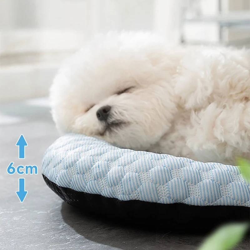 Pet Summer Cooling Bed Mat Dog Cat Universal Soft Non-slip Oversize Sleeping Mat with Pillow for Small Medium Dogs Pet Supplies