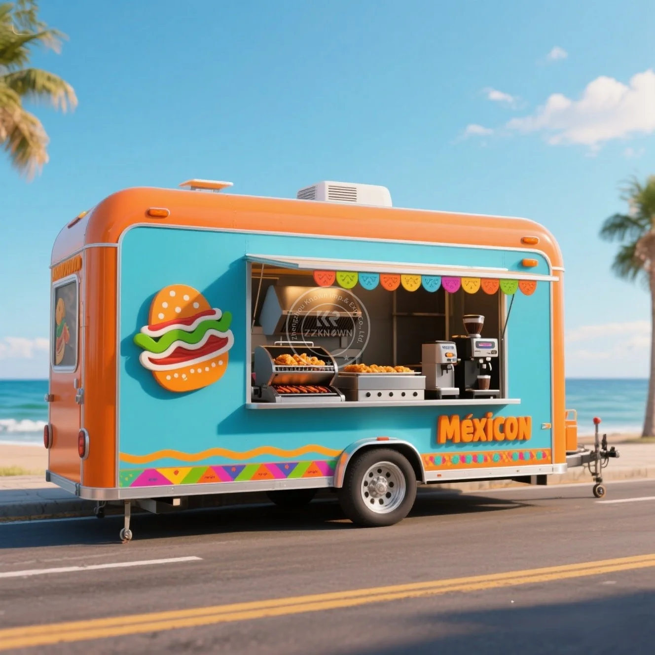 

Custom Fast Food Trailer Mobile Pizza Burger Food Truck For Sale Ice Cream Vending Concession Food Trailer With Full Kitchen