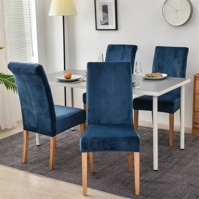 1/2/4 stücke Samt Esszimmer Stuhl Abdeckung Einfarbig Elastische Esszimmer Stuhl Schonbezug Spandex Fall für Stühle housse Decor De Chaise