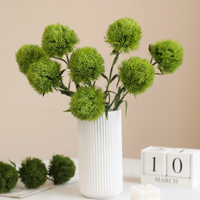 22 بوصة ديانثوس الاصطناعي الكرة الخضراء نبات صناعي للمنزل فندق ديكور تجاري ترتيب الأزهار التصوير الدعامة