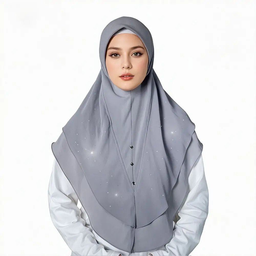 Milk Silk Instant Hijab Breathable Quick Dry Muslim Headscarf Full Coverage Smooth Stitched Edge Hijab Headwear Outdoor Walking