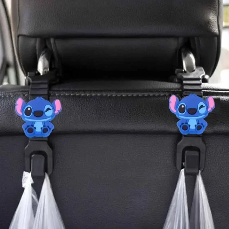 2pcs Disney Stitch Hooks Anime Cartoon Lilo & Stitch Accessories Kawaii Creative Car Seat Back Hooks Decorative Storage Supplies