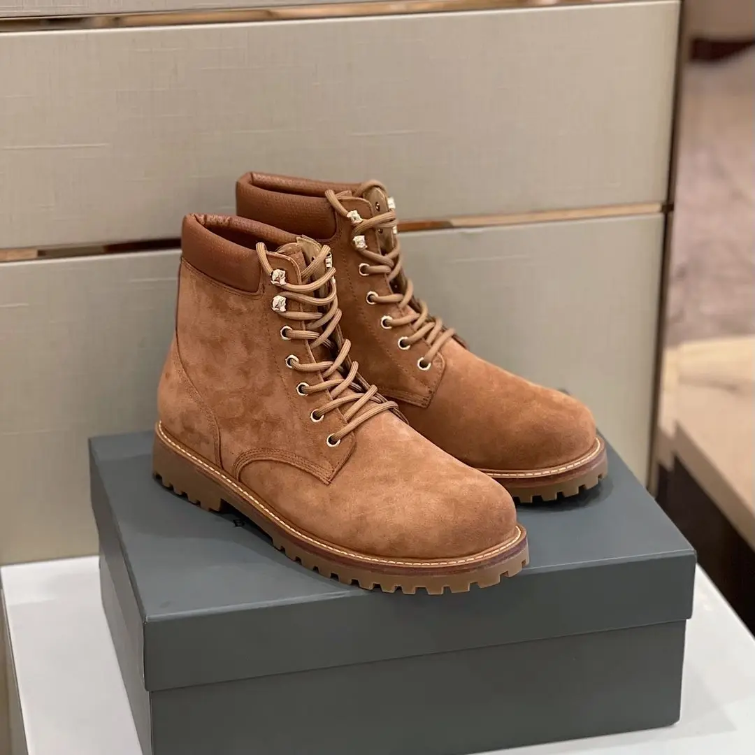 

2025 New Men's Autumn Winter Genuine Leather Boots Suede Comfortable Stylish Hot-Selling Trendy Casual High-Top Daily Footwear