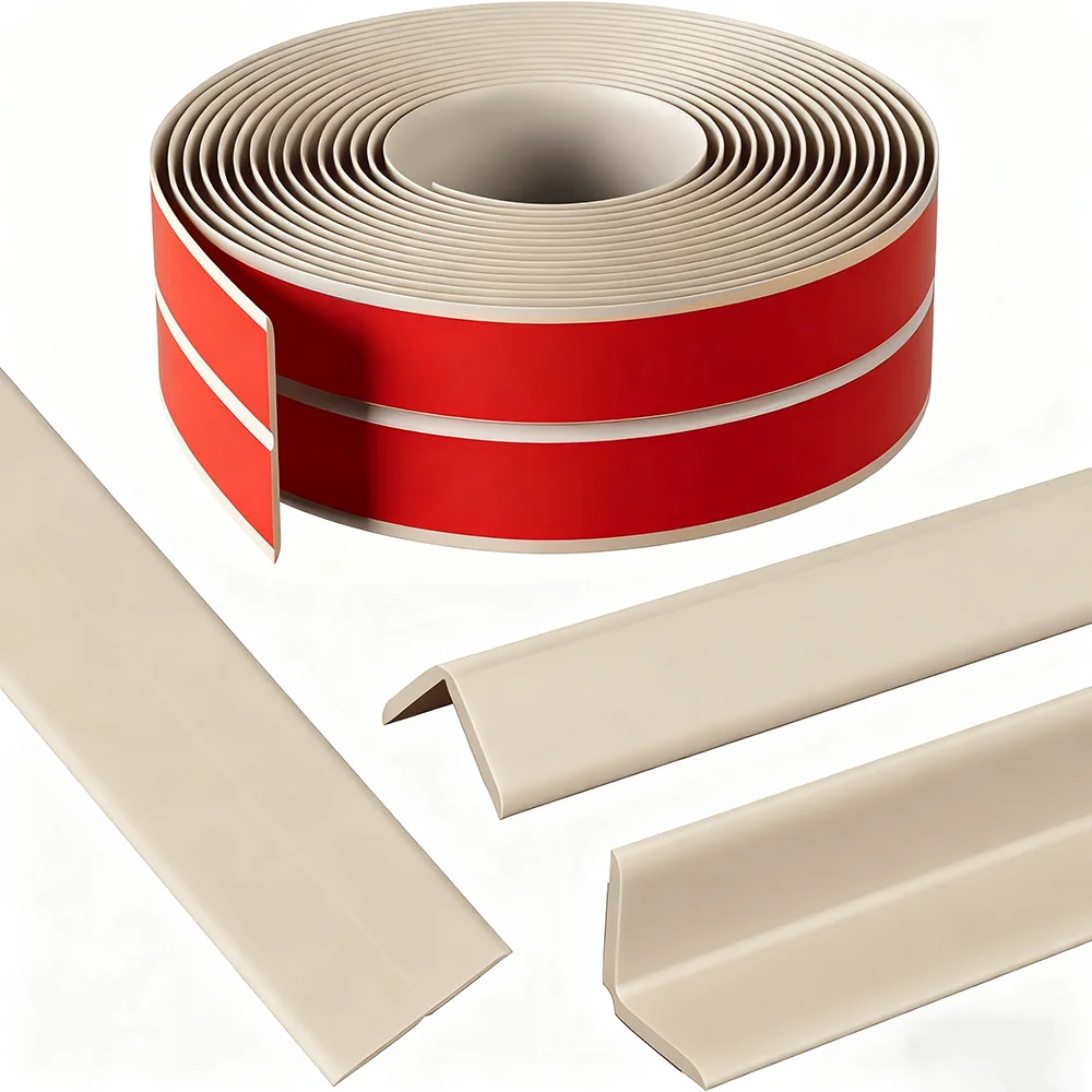 

Self Adhesive Wall Corner Protector Peel and Stick Flexible Caulk Strip Free Cut Bendable Floor Transition Strip Countertop