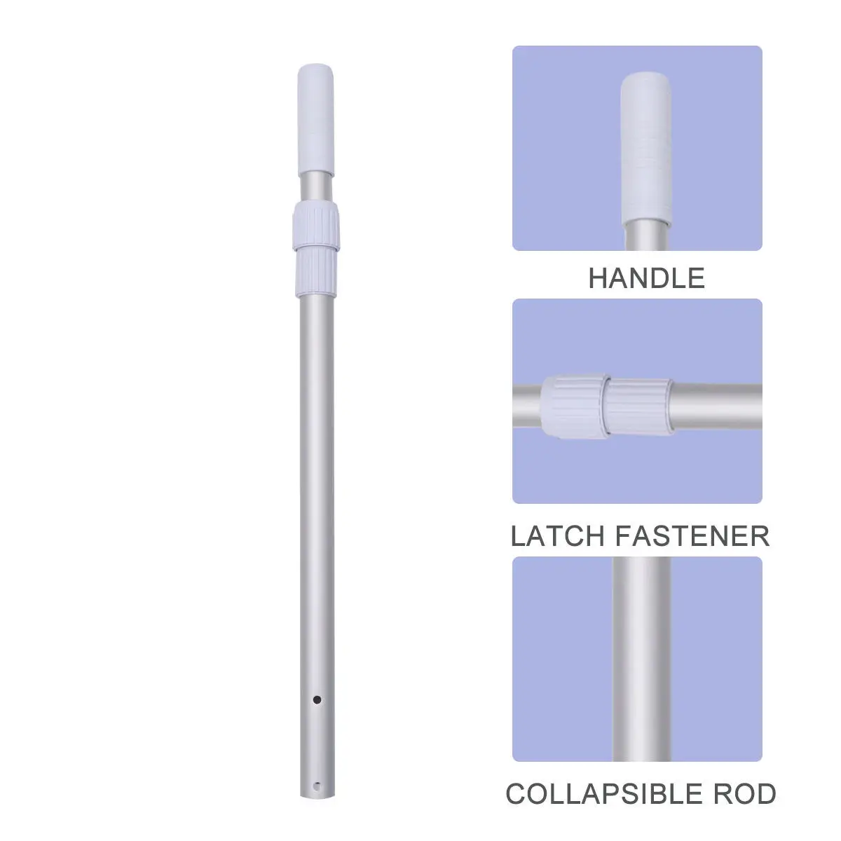 

Removable Aluminum Cleaning Pole Thicken Flexible Pole for Swimming Pool Lifesaving Equipment Pond Fountain Tank