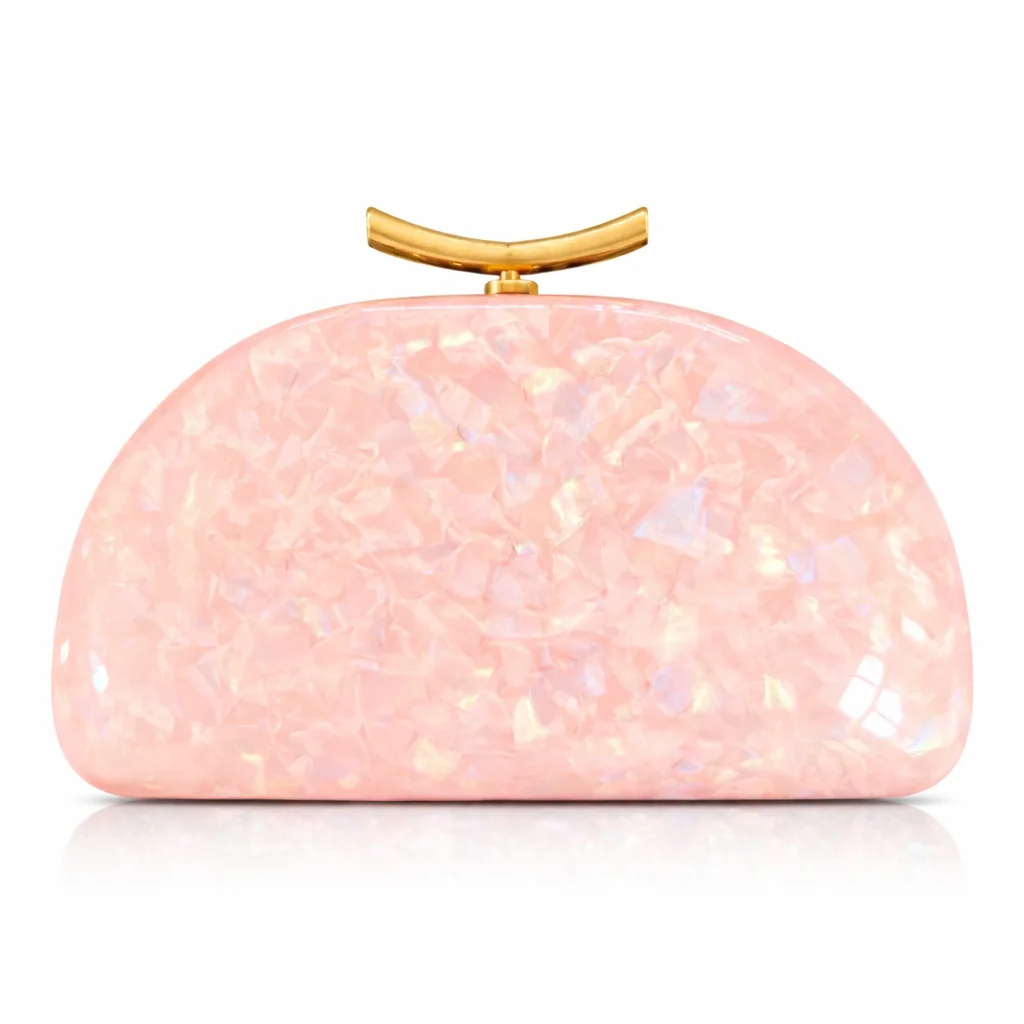

New shoulder oblique span bag, special-shaped shell acrylic bag, fashionable wedding dinner clutch bag