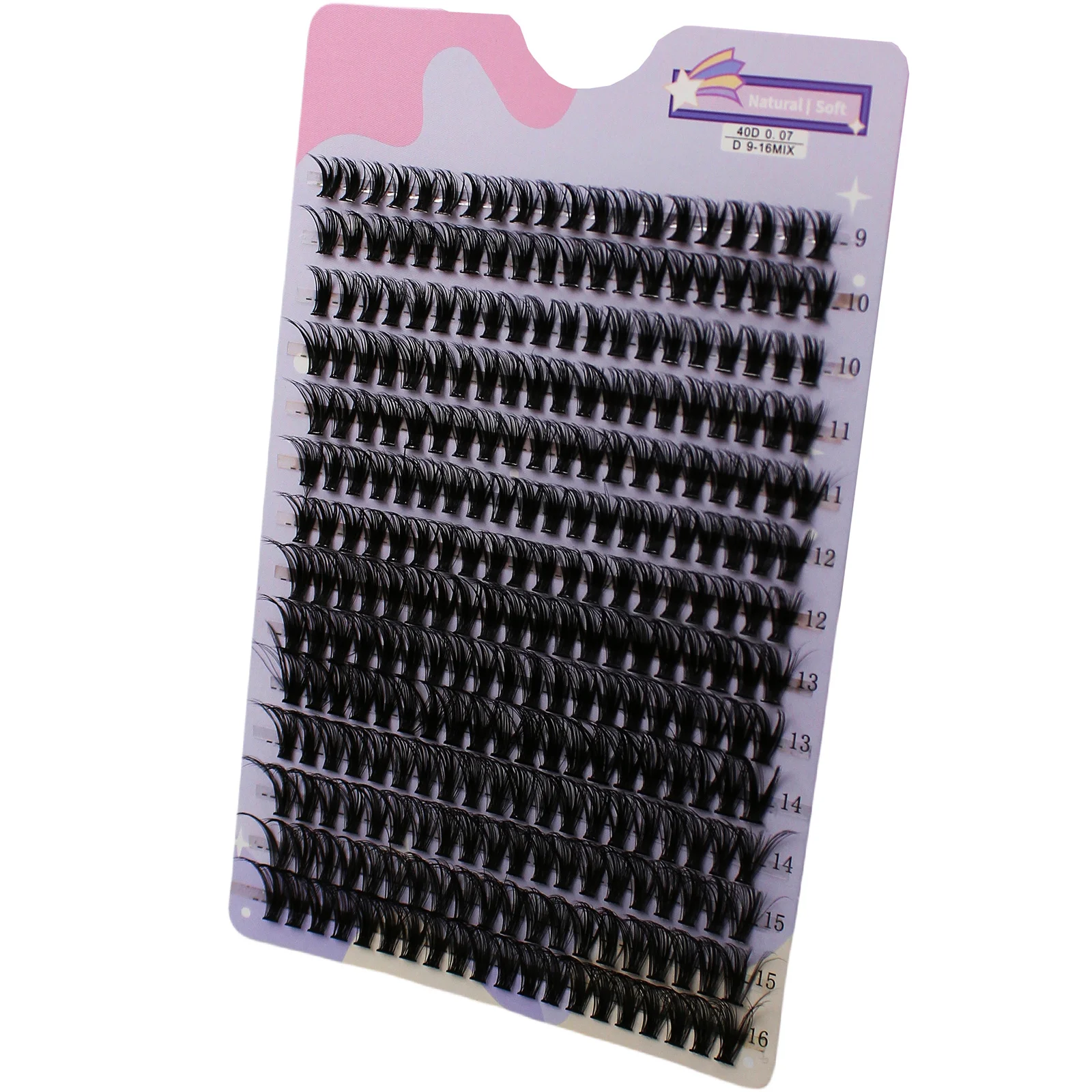 280Pcs 30D 9-16mm Mix D Curl Cluster Lashes