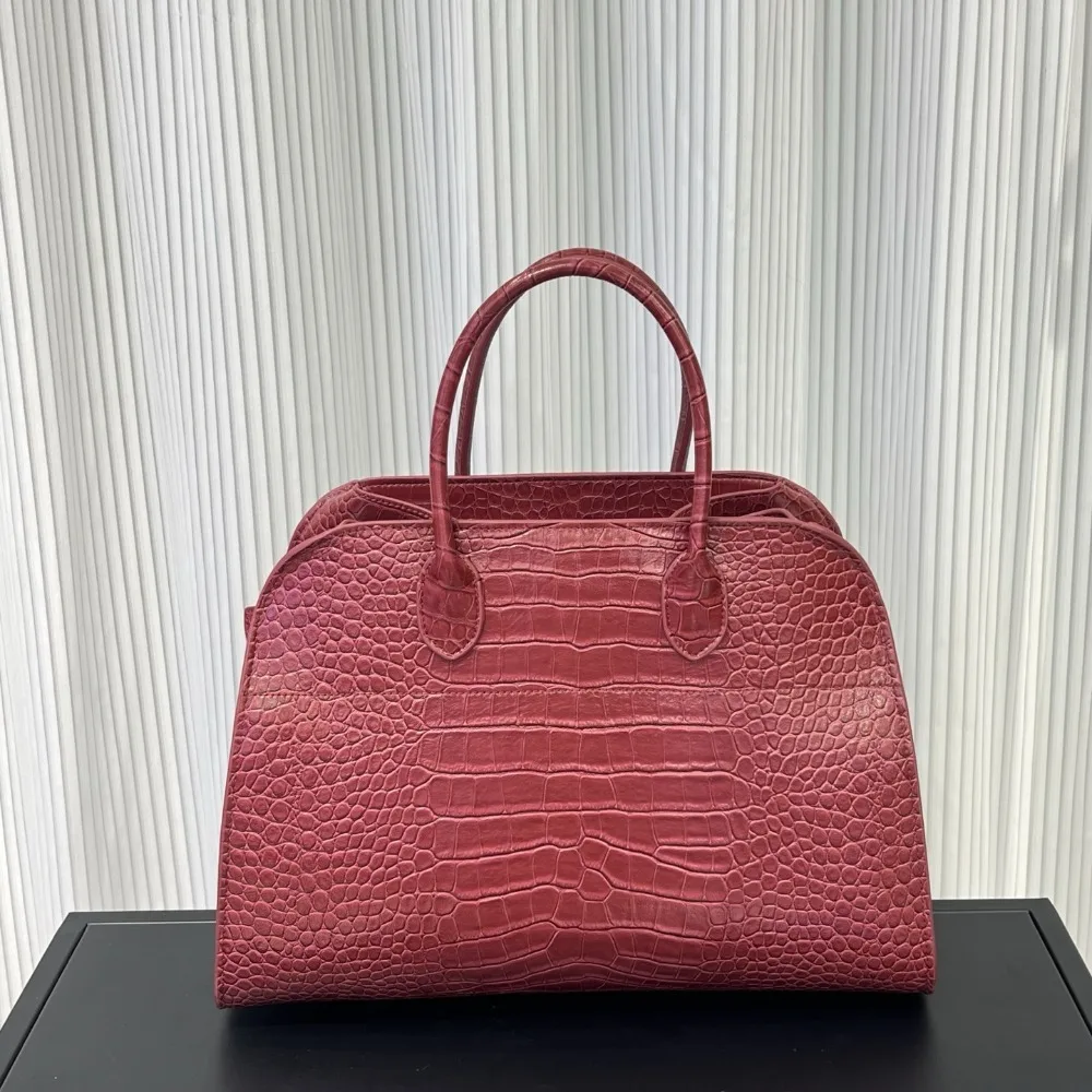 Crocodile Embossed Tote Bag Minimalist High-end Portable Large-capacity Commuter Versatile Unique Stylish Simple Computer Bag