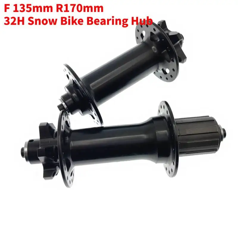 NEW snow bike hubs bearing Alloy Aluminum Fat Bike Hubs 32H F135 R170 Fat Tire Snow Bike Casttle Disc Bicycle Hub parts