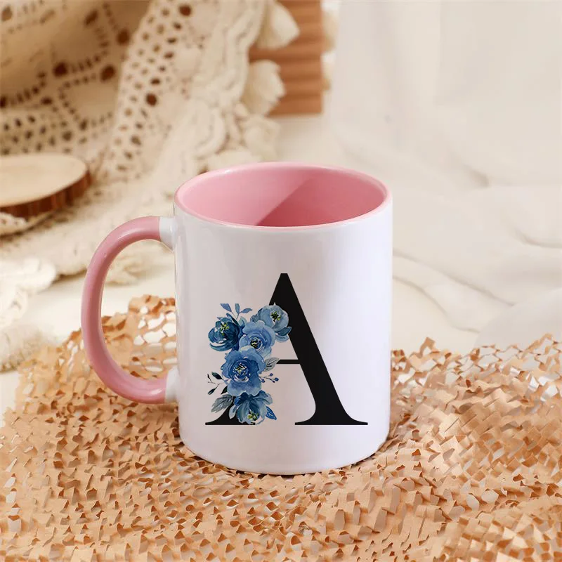 Monogrammed Gifts for Women Monogram Purple A-Z Initial Coffee Mugs for Office and Home Aesthetic Stuff Initial Iced Coffee Cup