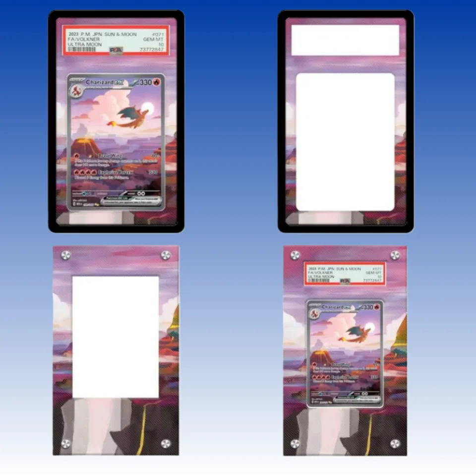 

Дисплей для карточек Charizard, акриловый защитный футляр для коллекционных карточек PTCG, витрина для аниме-карточек, акриловый брелок в подарок