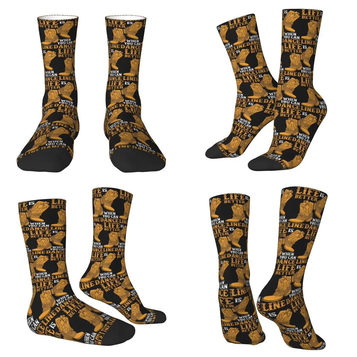 Line Dancing Life Is Better When You Can Line Dance Socks Harajuku Stockings All Season Long Socks Accessories for Unisex