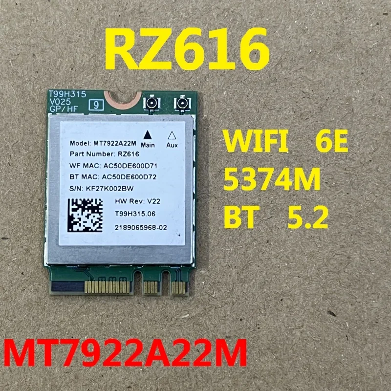 RZ616 MT7922A22M For ASUS MECHREVO Laptop WLAN WIFI bluetooth wireless module