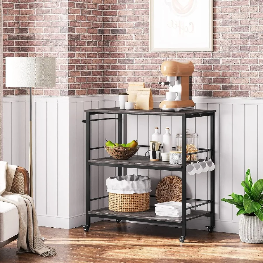 جزيرة المطبخ مع جزيرة المطبخ الصناعية للتخزين على عجلات وحاويات جانبية عربة مطبخ من 3 طبقات مع محطة عمل كبيرة S