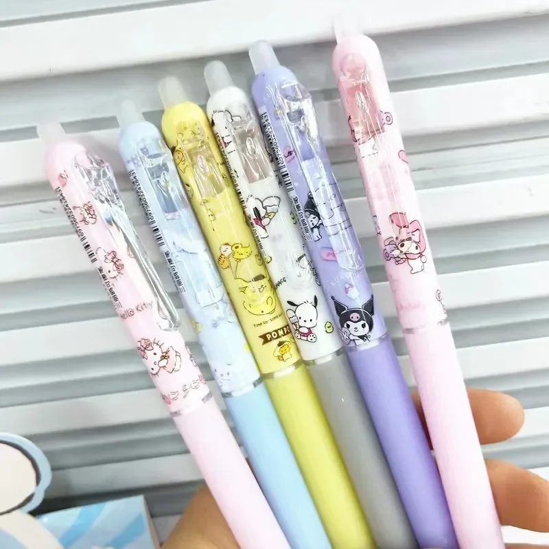 6Pcs Sanrio erasable pen cute gel pens korean stationery Cinnamoroll Mymelody Kuromi pens school supplies office accessories