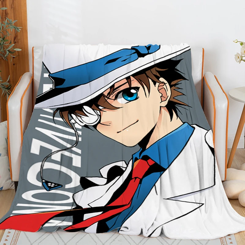 Digital Print Anime Blankets for Winter C-Conans Warm Knee Bed Fleece Camping Fluffy Soft Blankets King Size Microfiber Bedding