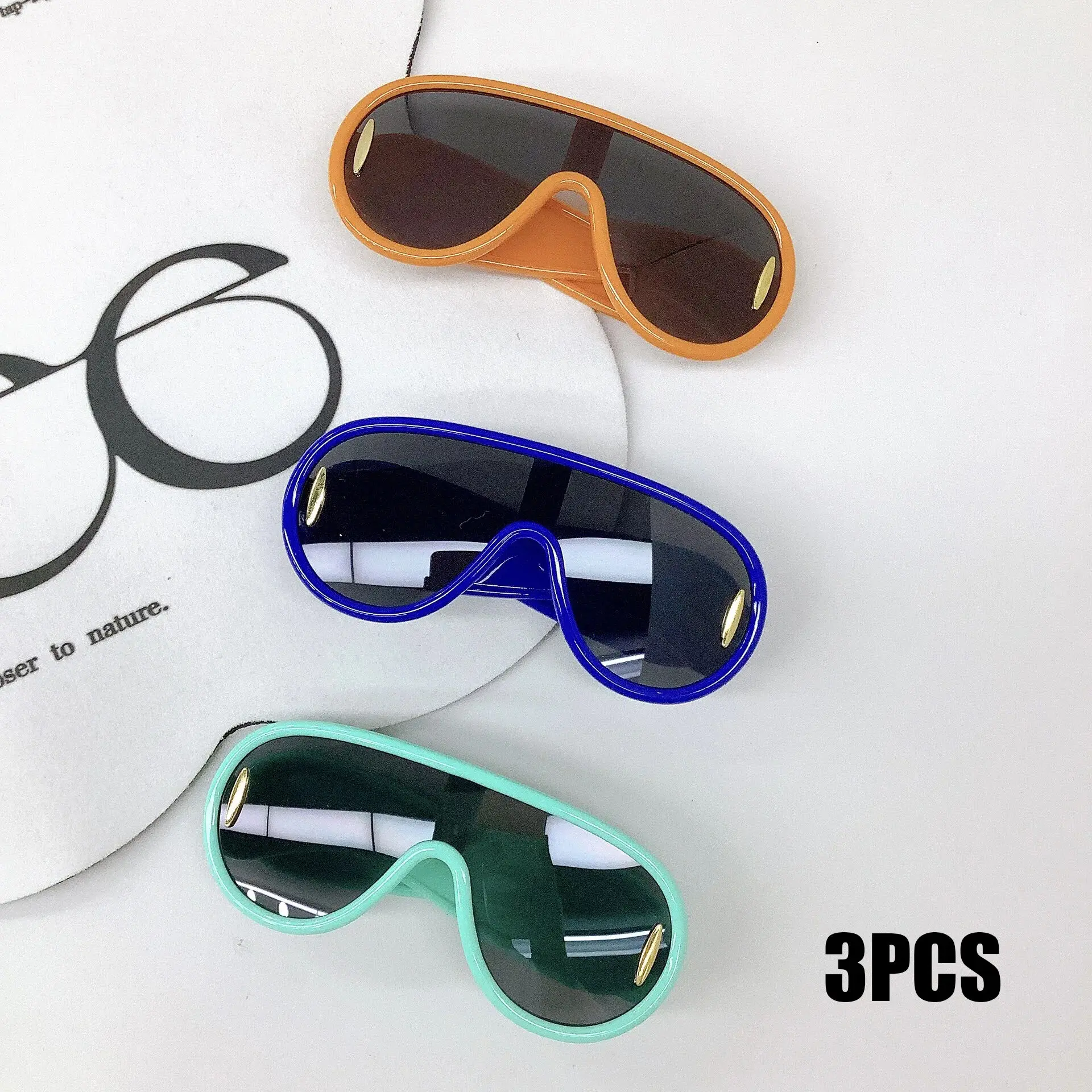 3PCS New Children's SunglaSSeS With UV Protection, Beach BaBy SunglaSSeS, Boys And Girls, ConCave Shaped Glasses