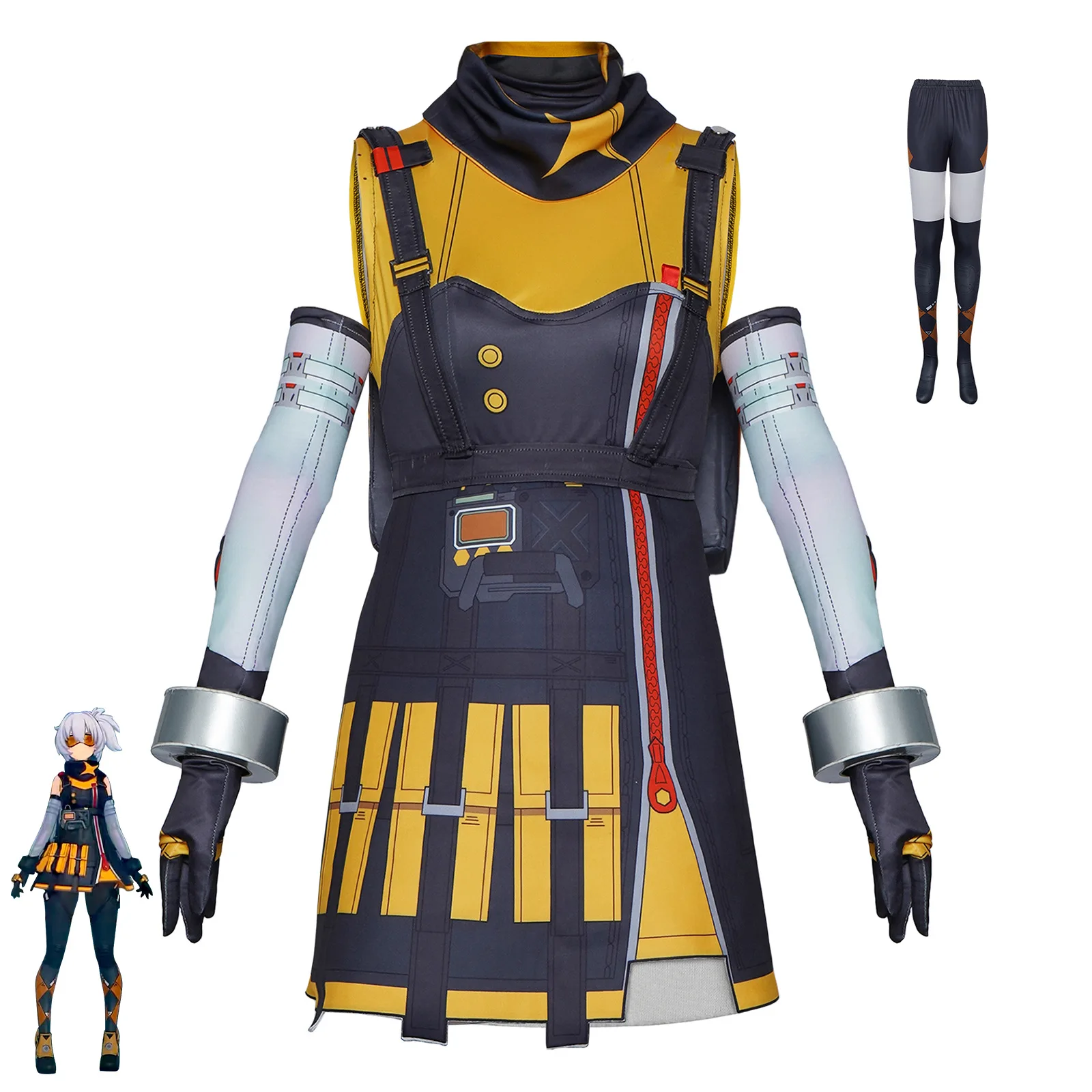 

Trendy Cosplay Costume for Women Anime Game-Inspired Mechanic Outfit Kawaii Workwear Roleplay Halloween Party Dress