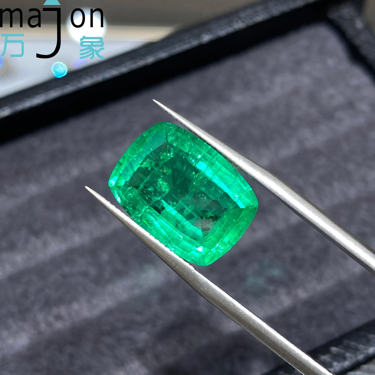 

7.1CT High Quality Hand-cutting Lab Grown Emerald Stone Colombian Pillow shape With AGL Certificate for jewelry making