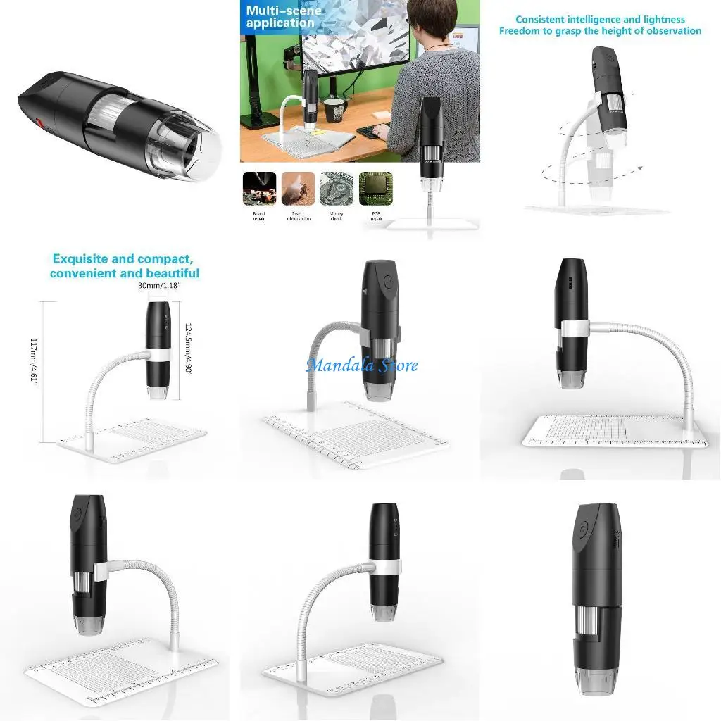 

U2JC Portable Wireless Digital Microscope 50x to 1000x Magnification 2MP USB WiFi