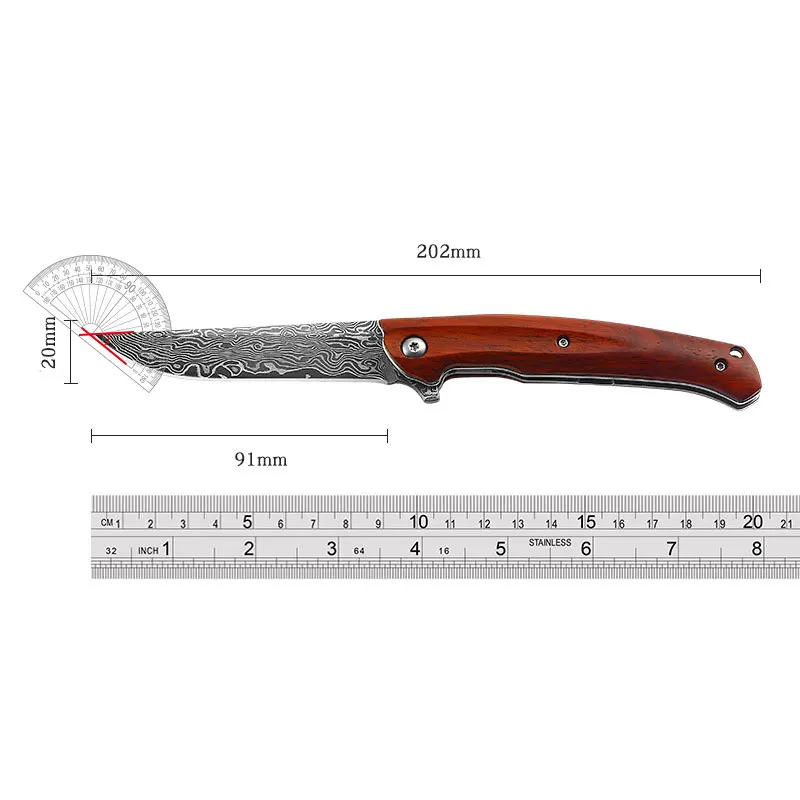 Folding Knife Damascus Steel VG10 Folding Knife Outdoor Knives Mini Pocket Knife Field Defense Knife Collector Knife