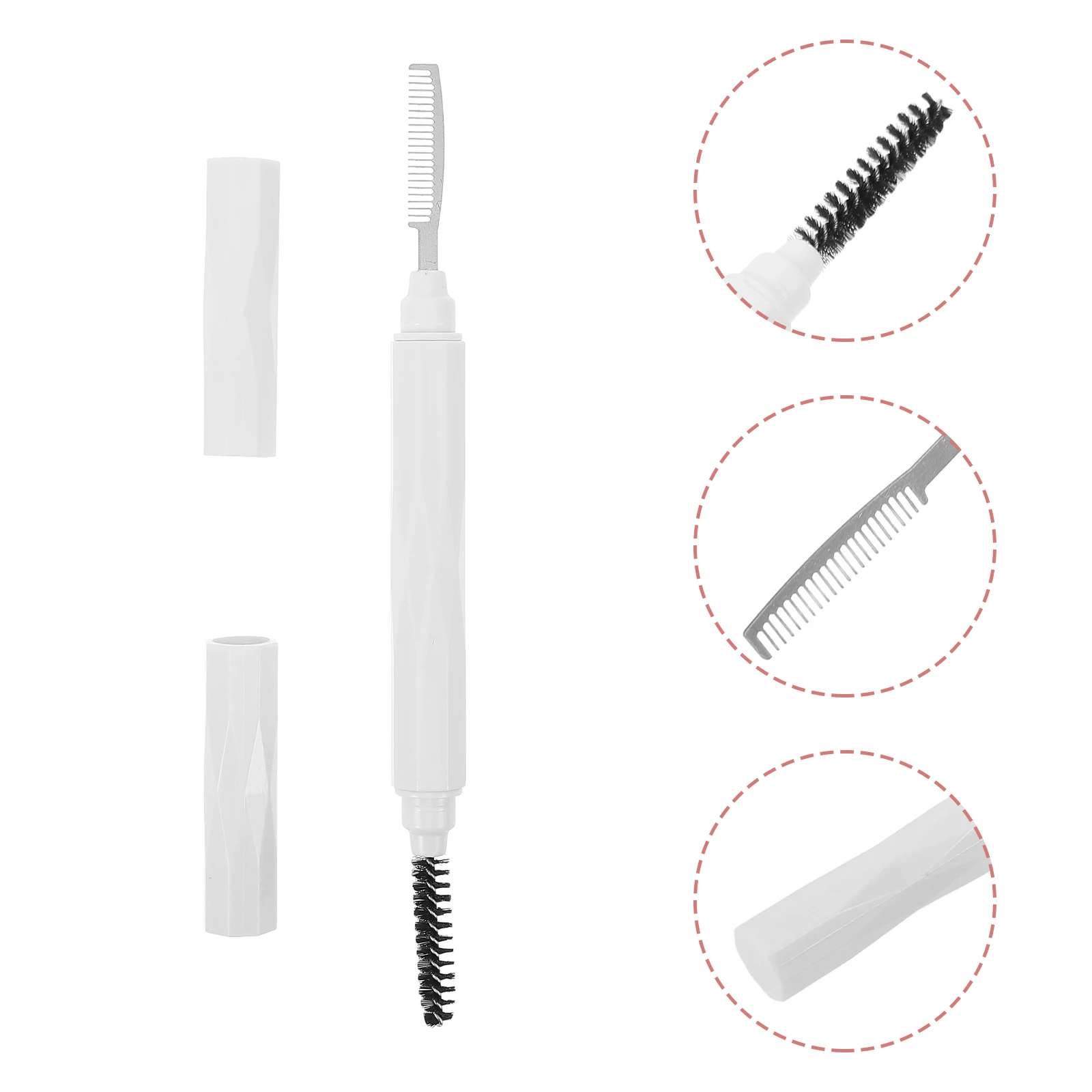 Eyebrow DualEnded Soft Bristles Gentle Grooming Brow Brush Comb Makeup Tool Brown Mascara Brow Comb And Brush Plastic