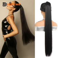 Synthetic Long Straight Ponytail Wrap Around Clip in Hair Extensions 85cm Extra Long Heat Resistant Pony Tail For Women Fake Hai