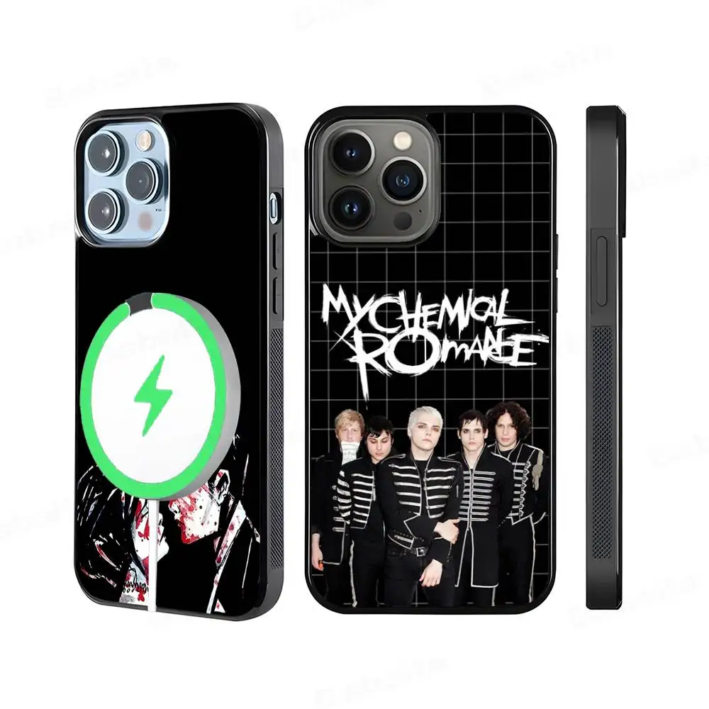 

M-My Chemical Romance Magnetic Case For IPhone 17 16 14 13 12 11 15 Pro Max Plus Wireless Charge Phone Cover