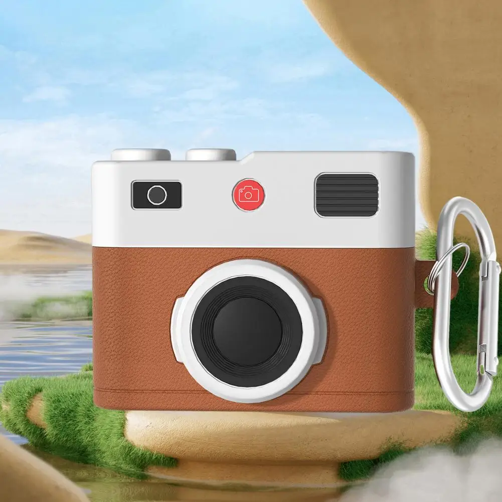 Robuste Kopfhörer-Abdeckung, Retro-3D-Kamera, Silikon-Haut-Abdeckung für Airpods 4, stoßfeste Schutzhülle mit Impact für Ultimate