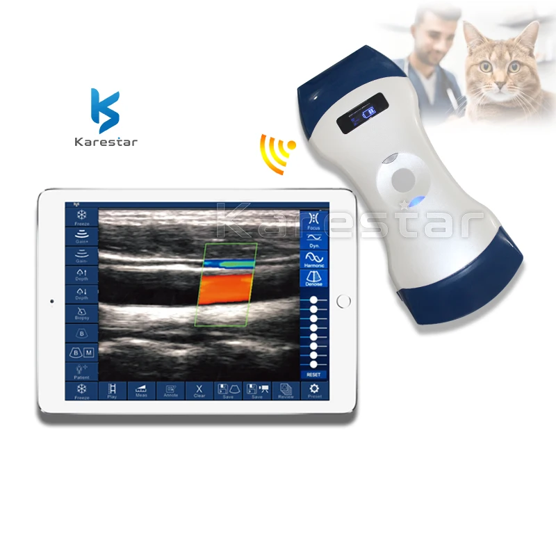 K-DC100 Wifi Probe Type 2 In 1 Double Head Probe Clinic Veterinary Color Doppler Wireless Ultrasound Probe