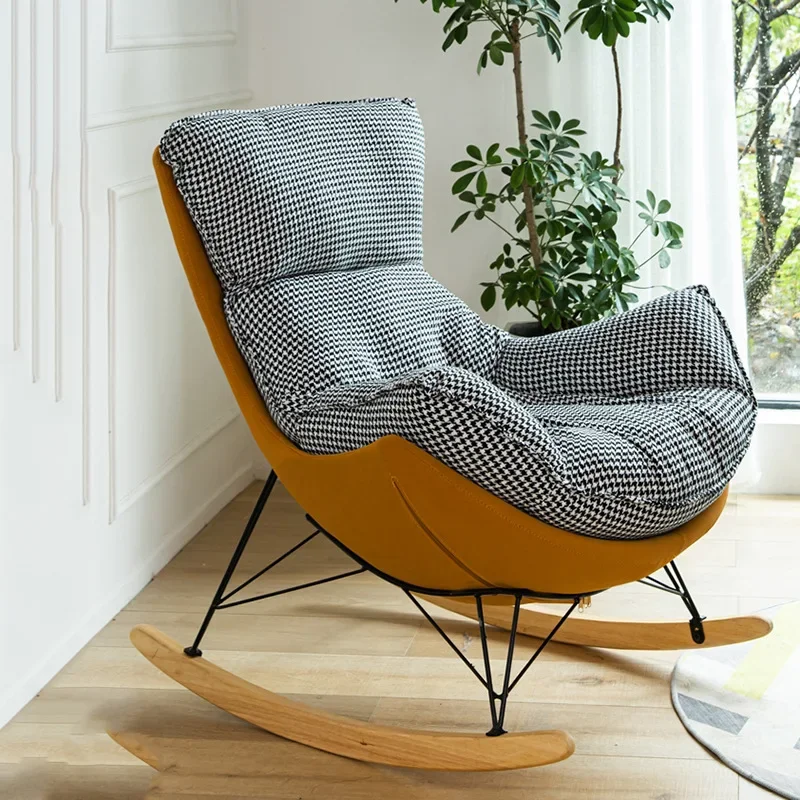 Lazy nap leisure recliner, home living room balcony bedroom rocking chair, single light luxury sofa 5 in a group