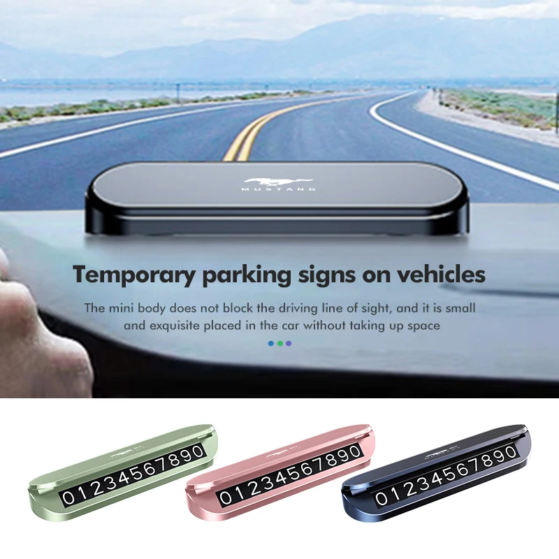 Tarjeta de estacionamiento con número de teléfono y señal de parada temporal para coche, para Mustang Fiesta Kuga Edge Mondeo ST Mondeo Shelby GT Fender