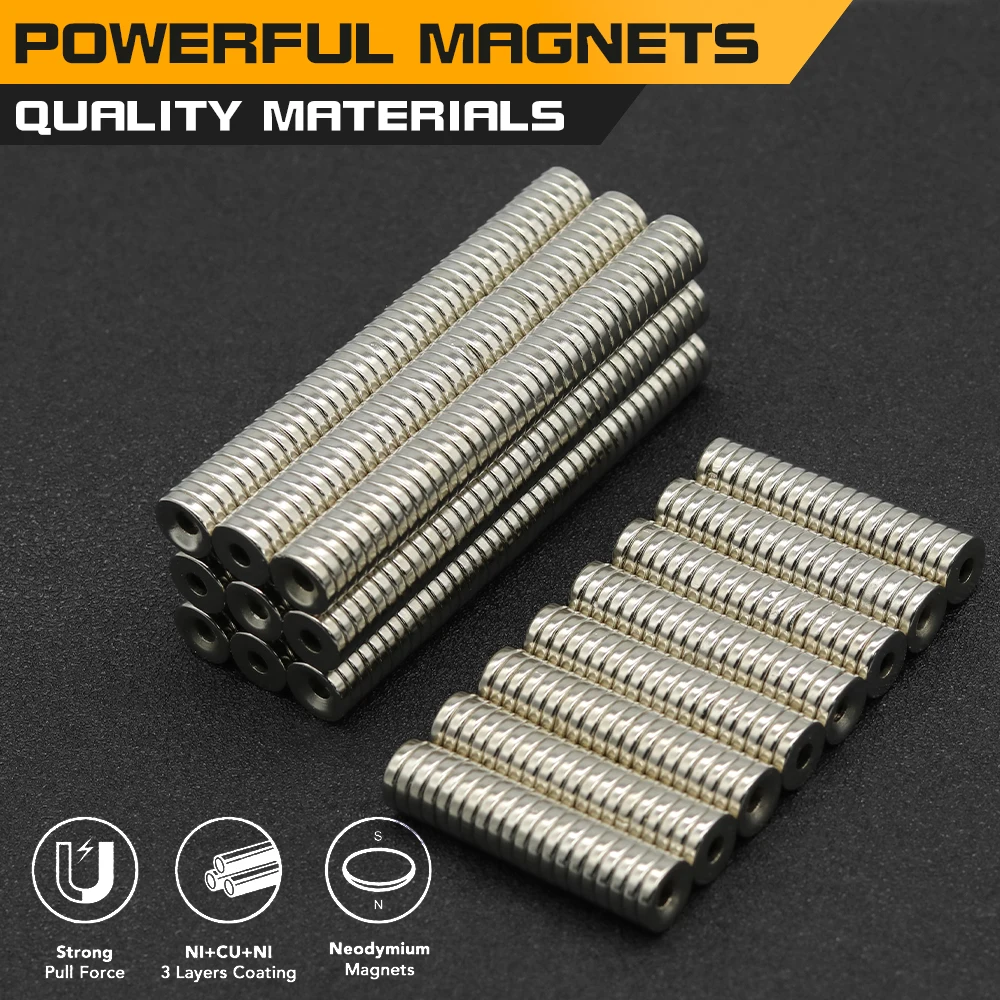 2~500Pcs 12x3-4mm N35 NdFeB Magnes z okrągłym otworem Super mocne magnesy neodymowe Silny trwały magnetyczny dysk imanes 12x3hole4