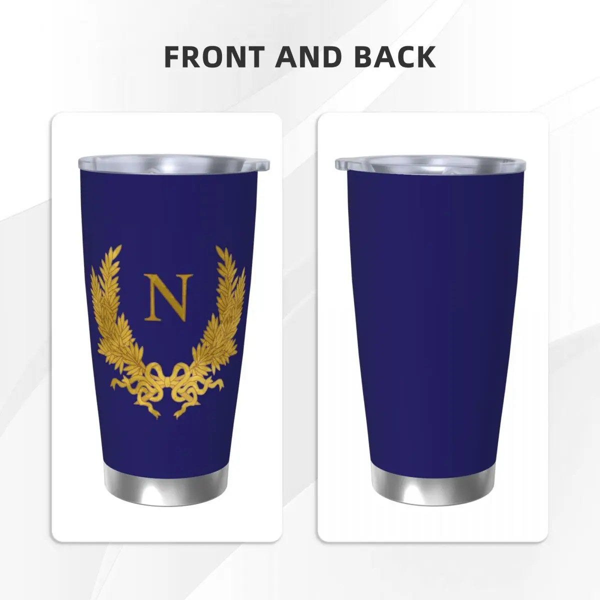 Napoleon Bonaparte Insulated Tumbler with Straws French Empire Vacuum Coffee Mugs Double Wall Thermos Bottle Cups, 20oz