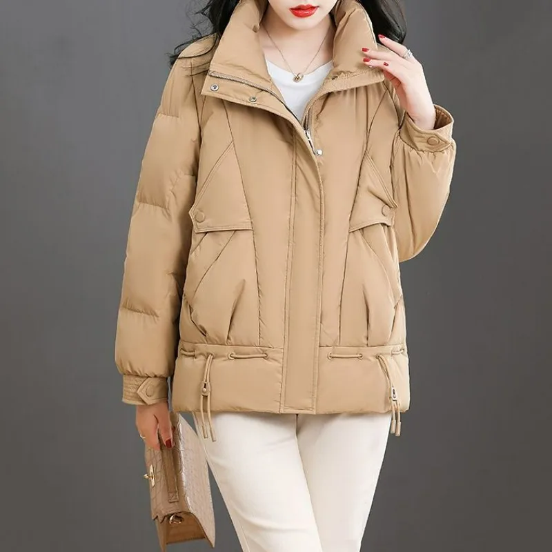 

2023 New Women Cotton Coat Winter Jacket Female Loose Large Size Parkas Fashion Stand Collar Outwear Keep Warm Thick Overcoat