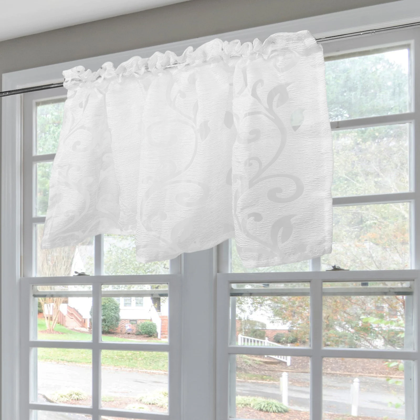 

Half Curtain Short Rod Pocket For Window Household Seersucker Kitchen Curtains Cafe Bathroom