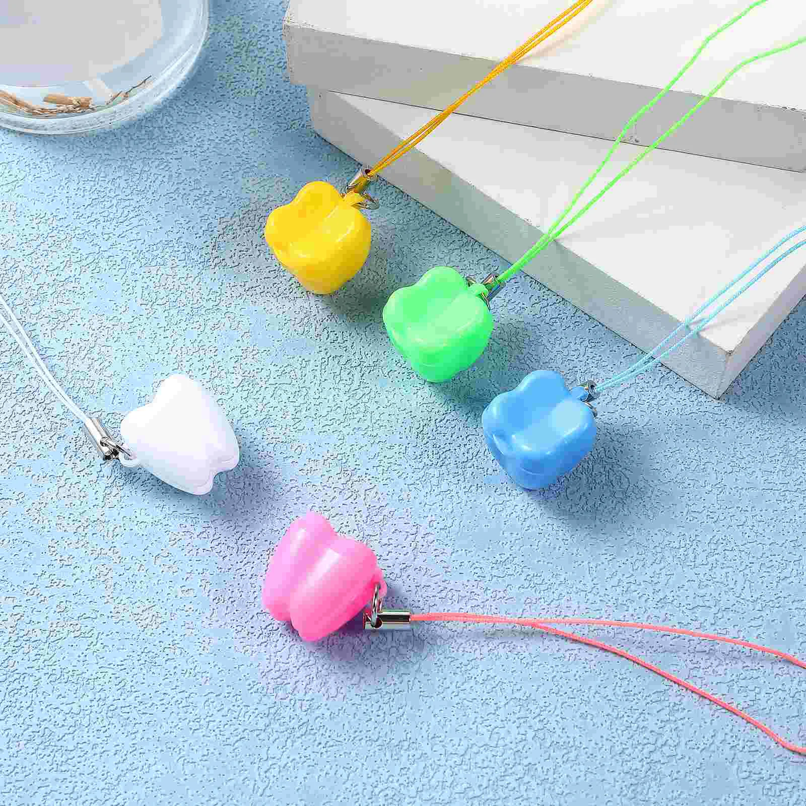 

5Pcs Tooth Saver Necklaces Tooth Holders Case Box Portable Tooth Container for Kids Children Girls Boys