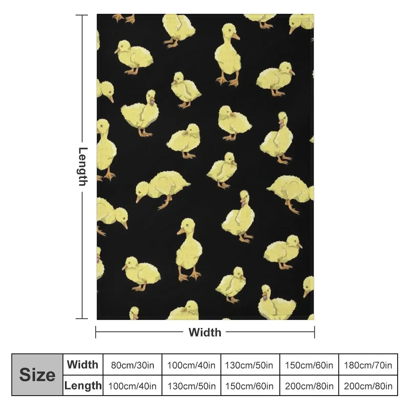 Cute Yellow duckling pattern Throw Blanket couch cozy soft plush fuzzy picnic outdoor blanket