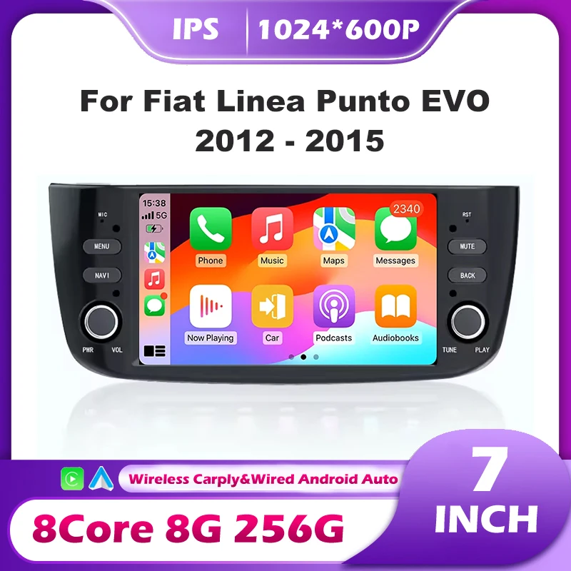 

7" Android 16 Auto Carplay Radio For Fiat Linea Punto EVO 2012-2015 Stereo Car Radio Multimedia Player GPS Navi Screen Tools BT