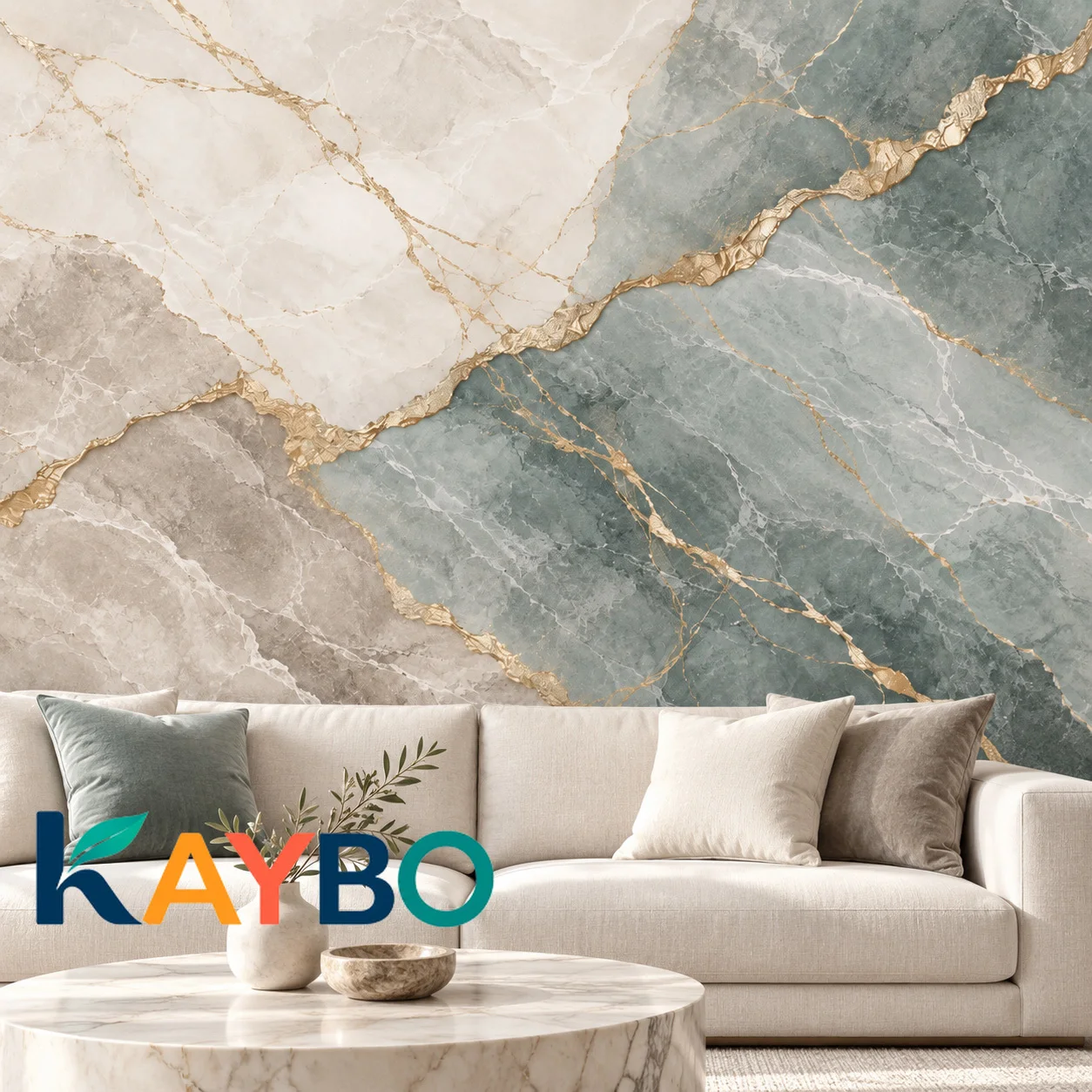 Marble Wallpaper Mural Green Gold Abstract Stone Wall Art Luxury Living Room Bedroom Decor Custom Size Non Self Adhesive Elegant