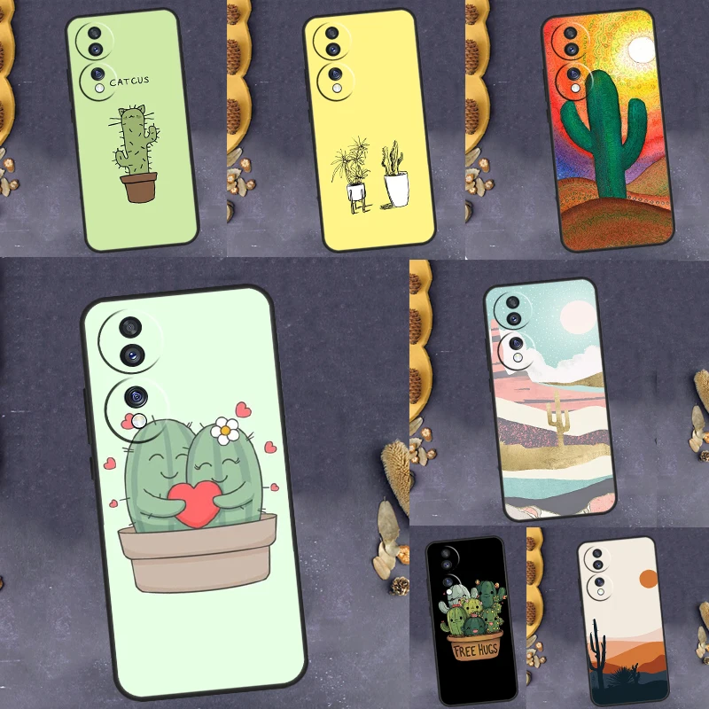 Plant Cactus Case For Huawei P30 Pro P20 P40 P50 P Smart Z Nova 5T Honor 70 50 X8 X9a Magic5 Lite Cover