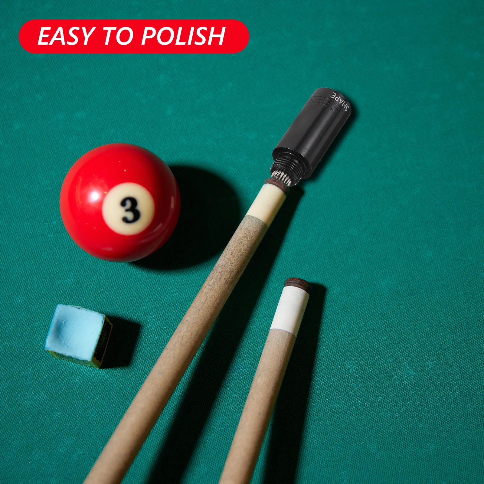 

Billiards Club Repair Tool Cue Pool Burnisher Tip Shaper Accessories Sander Excision Aluminum