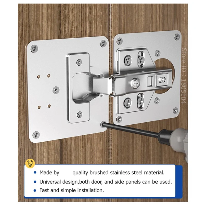 

Ремонтная пластина для петель шкафа, комплект кронштейнов для ремонта петель из нержавеющей стали, комплект ремонтных пластин для дверных петель кухонного шкафа
